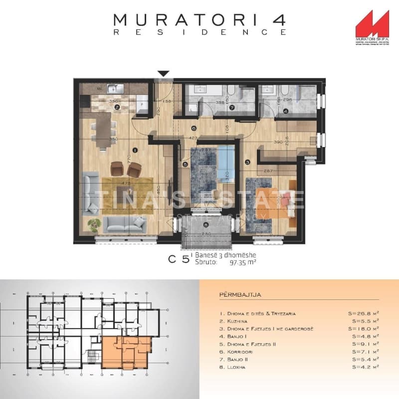 Banesë 97.35 m2 në "Rrugën A"
