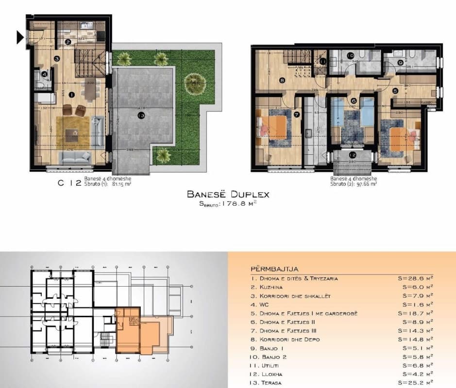 Banesë Duplex 178.8 m2 në "Rrugën A"