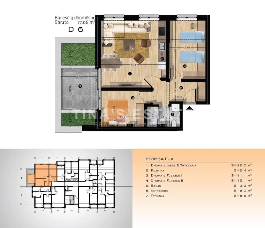 Banesë 77.08 m2 në "Rrugën A"