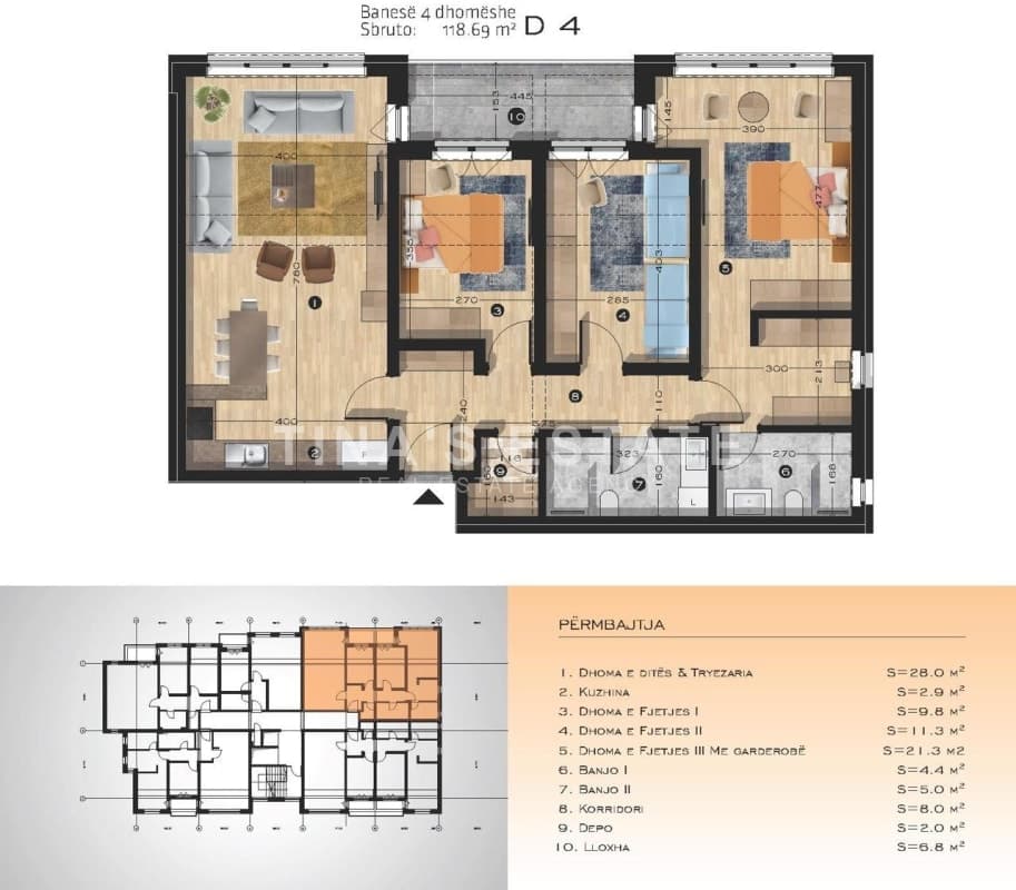 Banesë 118.69 m² në "Rrugën A"