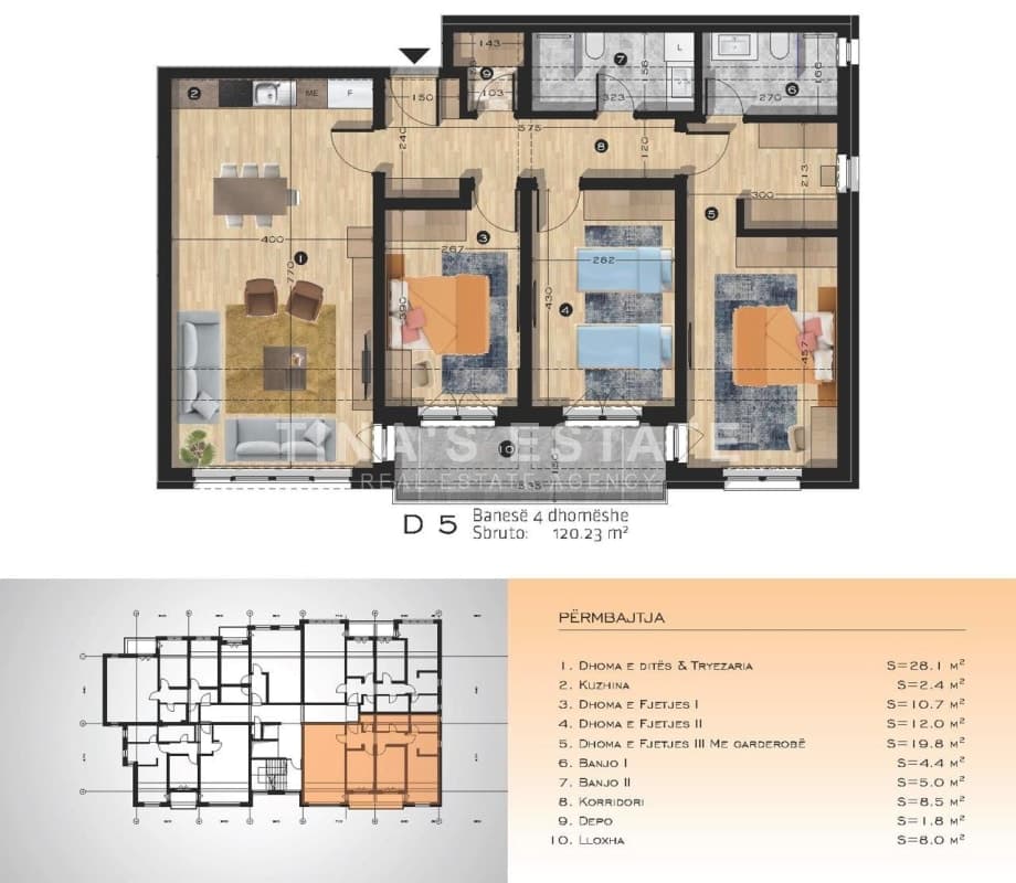 Banesë 120.23 m² në "Rrugën A"
